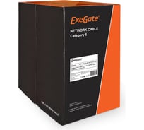 Кабель FTP ExeGate 4 пары, категория 6, медь, 23AWG, экран, бухта 305м, серый, PVC 281810