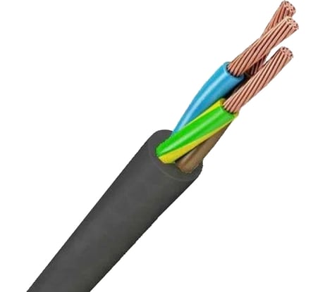 Провод ЭЛЕКТРОКАБЕЛЬ НН ПВС 3x0.75, 380В, черный, упаковка 100м 000007207