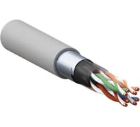 Кабель витая пара EKF TERACOM CS Cat.5E F/UTP 4 пары solid 24AWG оболочка нг(А)-LSLTx цвет серый (упак. 305м) TRCS-5EFTP-04LTX-GY-IN3