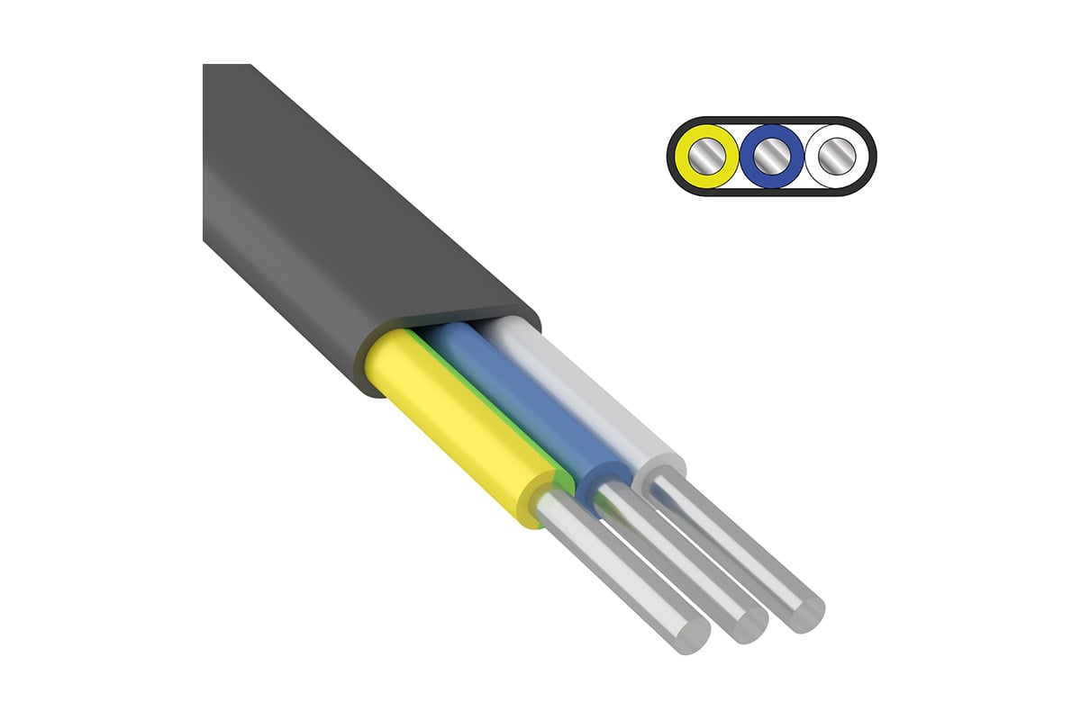 Алюминиевый кабель АВВГ-П ККЗ 3x4,0 кв.мм 150 м ГОСТ 01-8756