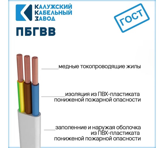 Провод ККЗ ПБГВВ/ПУГСП 3x2,5 мм² 100 м 01-8353-1 KKZ40-00005858
