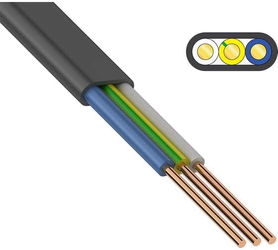 Кабель ВВГ-ПнгА-LS ККЗ 3x1,5 кв.мм 100 м ГОСТ 01-8289