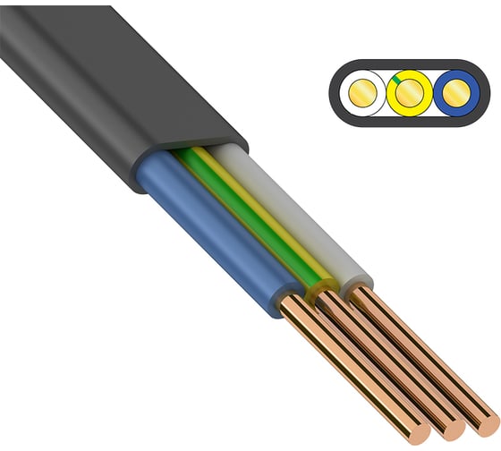 Кабель ВВГ-ПнгА-LS ККЗ 3x6 кв.мм 100 м ГОСТ 01-8274-2 1