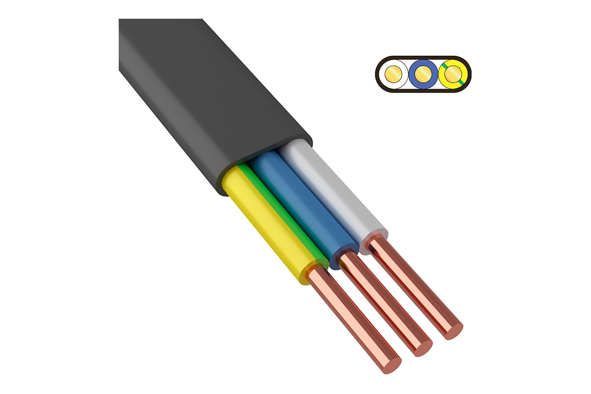Кабель ВВГ-ПнгА ККЗ 3x6 кв.мм 100 м ГОСТ 01-8214-3 - выгодная цена, отзывы,  характеристики, фото - купить в Москве и РФ