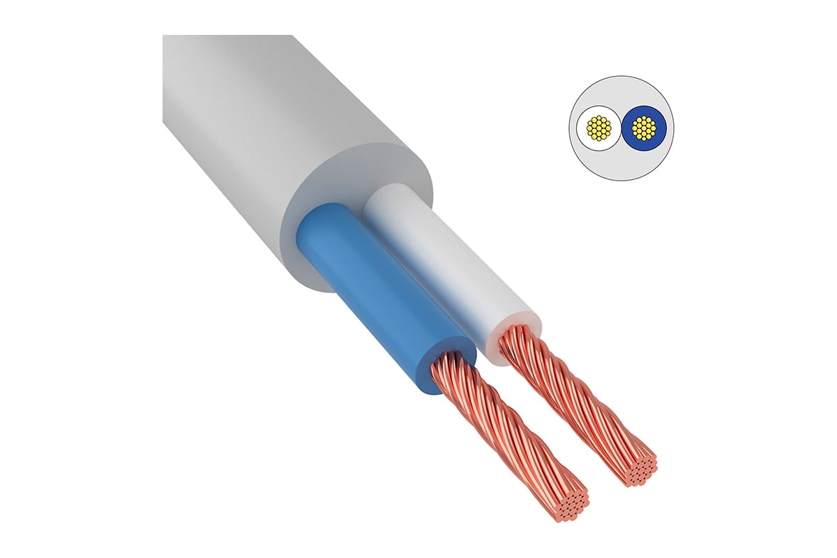 Провод ккз пвс 2x4,0 мм² 100 м белый 01-8038-4 kkz40-00008023