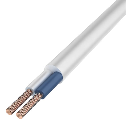 Провод REXANT ПВС 2x1,0 мм2, белый, 10 м, ГОСТ 01-8032-10