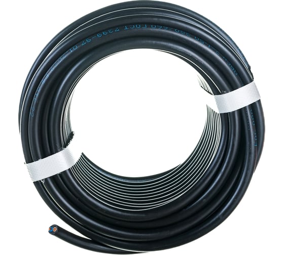 Провод REXANT ПВС 2x1,5 мм2, черный, 20 м, ГОСТ 01-8033-20
