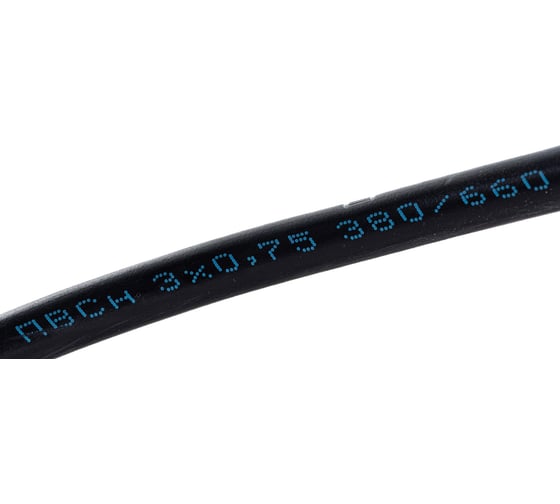 Провод REXANT ПВС 3x0,75 мм2, черный, 5 м, ГОСТ 01-8043-5