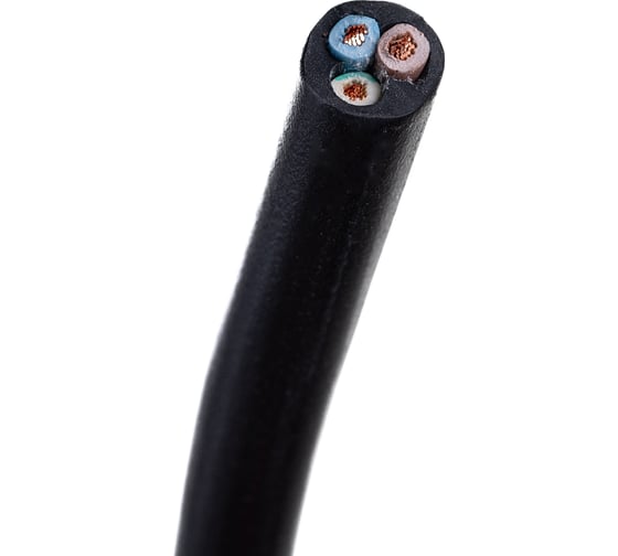 Провод REXANT ПВС, 3x0,75 мм2, черный, 10 м, ГОСТ 01-8043-10