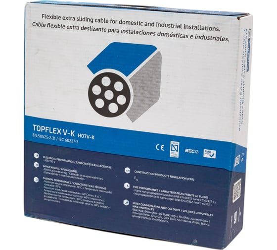 Монтажный гибкий провод Top Cable 1x2.5 белый TOPFLEX V-K H07V-K 131B002MR100