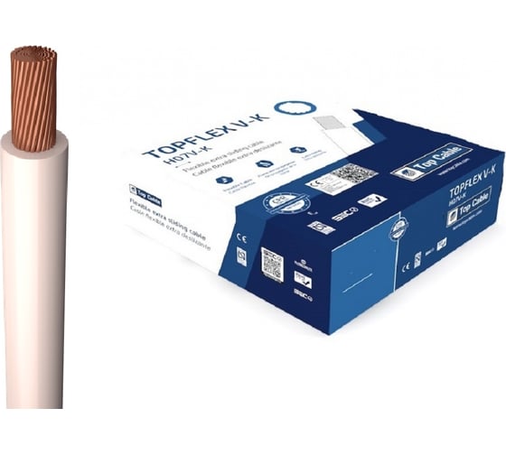 Монтажный гибкий провод Top cable TOPFLEX V-K H07V-K 1х4 белый 131B004.R100