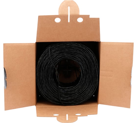 Кабель Cablexpert (RU) UTP outdoor 4x2x0.51, медный, кат.5e, однож., 305м, box, черный, UPC-5051E-4-CU-OUT