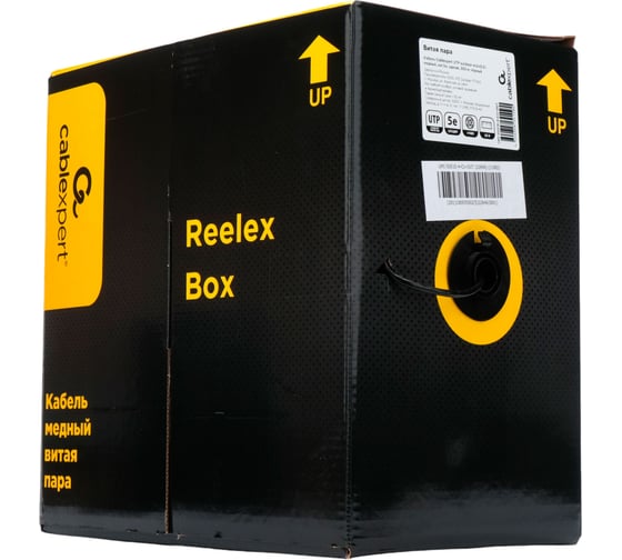 Кабель Cablexpert (RU) UTP outdoor 4x2x0.51, медный, кат.5e, однож., 305м, box, черный, UPC-5051E-4-CU-OUT
