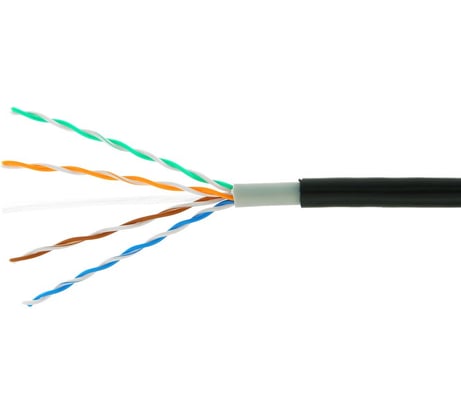 Кабель Cablexpert (RU) UTP outdoor 4x2x0.51, медный, кат.5e, однож., 100м, box, черный, UPC-5051E-4-CU-OUT/100