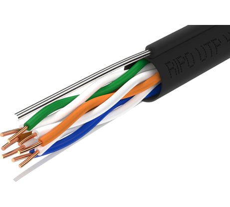 Кабель RIPO, LAN витая пара для локальной сети FTP4 CAT5E 24AWG Cu outdoor уличный с тросом 001-122025