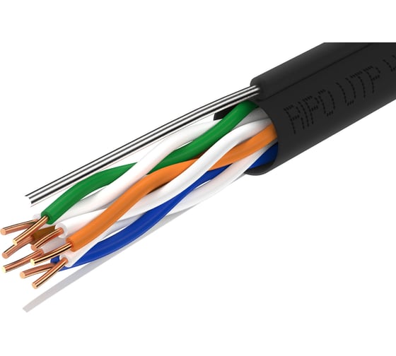 Кабель RIPO, LAN витая пара для локальной сети FTP4 CAT5E 24AWG Cu outdoor уличный с тросом 001-122025