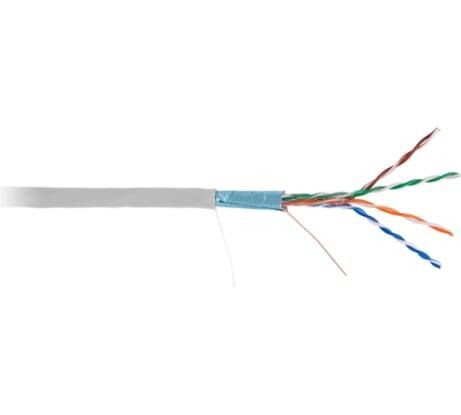 Кабель NETLAN 4 пары, категория 5e, одножильный, медный, внутренний, серый, 100м EC-UF004-5E-PVC-GY-1