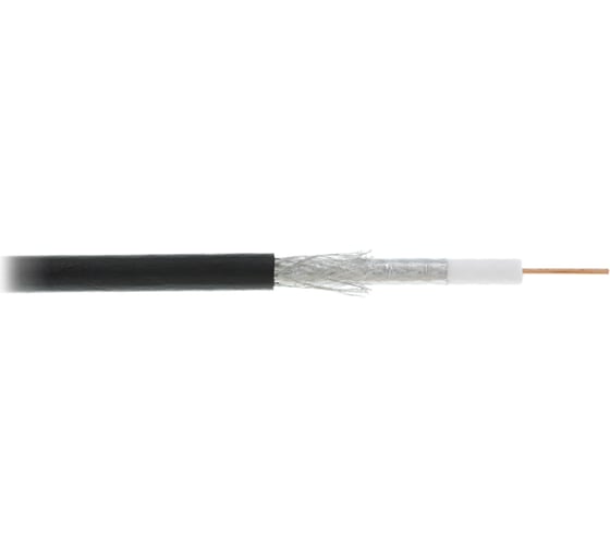 Коаксиальный кабель NETLAN RG-6, одножильный, CCS, PE до -40C, черный, 305м UEC-C2-32123B-BK-3 1