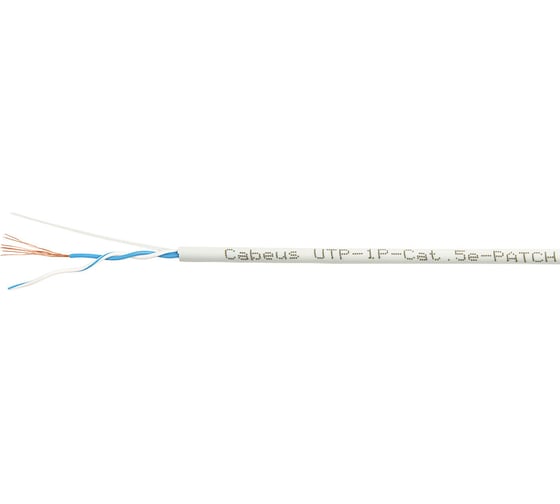 Кабель Cabeus витая пара, категория 5e, 1 пара 26 AWG многожильный, серый 500 м/ UTP-1P-Cat.5e-PATCH