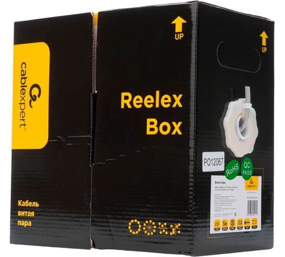 Кабель Cablexpert FTP indoor 4x2x0.48, CCA, кат.5е, однож., 100м, box, серый, FPC-5004E-SOL/100