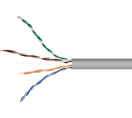 Кабель Cablexpert UTP indoor 4x2x0.51, CCA, кат.5е, одножильный, 50м, серый, UPC-5051E-SOL/50
