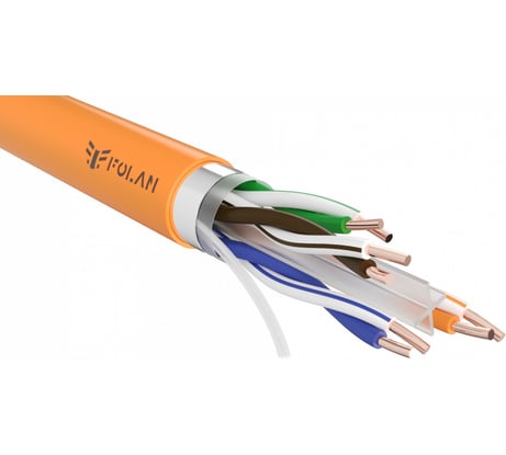 Кабель Folan F/UTP Cat 6 ZH нг(А)-HF 4x2х0,57 100м О.FU42057ZHHF.100