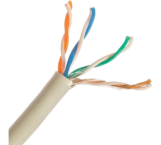 Кабель Hyperline (305 м) витая пара, неэкранированный U/UTP, категория 5e, 4 пары 24 AWG, 4х2х0,51 мм, однопроволочные жилы, LSZH, нг(А)-HF, внутренний -40C – +75C, серый, системная гарантия 25 лет 547565