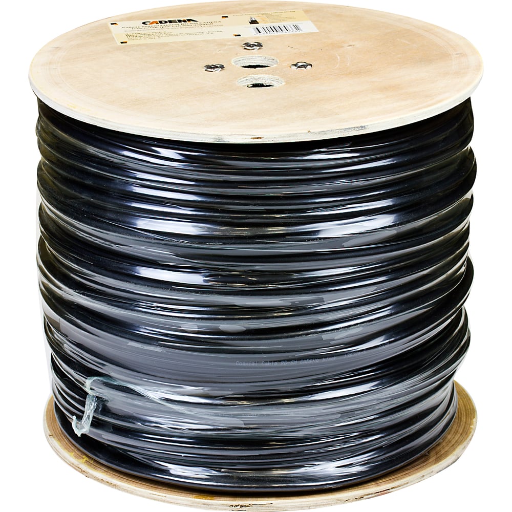 Коаксиальный кабель CADENA RG-6M стальной трос 1,16 мм чёрный MP ...