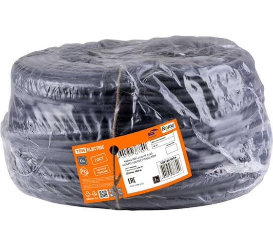 Кабель TDM ELECTRIC ППГнг(А)-FRHF 3x2,5 ок(N,PE)-0,66, ГОСТ, 100м SQ0128-0061