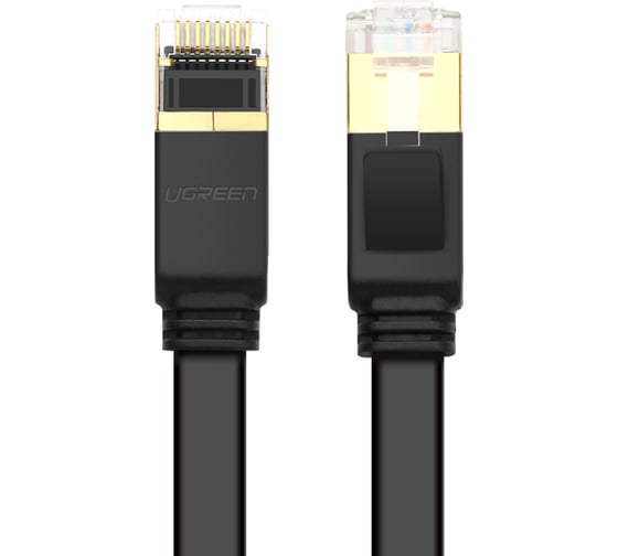 Кабель Ugreen NW106 (11264) Cat 7 U/FTP Lan Cable Flat Design. Длина: 8м. Цвет: черный 11264_