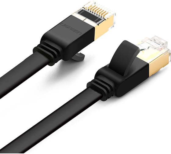 Кабель Ugreen NW106 (11263) Cat 7 U/FTP Lan Cable Flat Design. Длина: 5 м. Цвет: черный 11263_