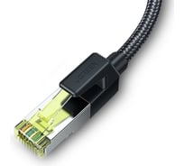 Кабель Ugreen NW150 () CAT7 Shielded Round Cable with Braided Modular Plugs. Длина: 2м. Цвет: черный 80423