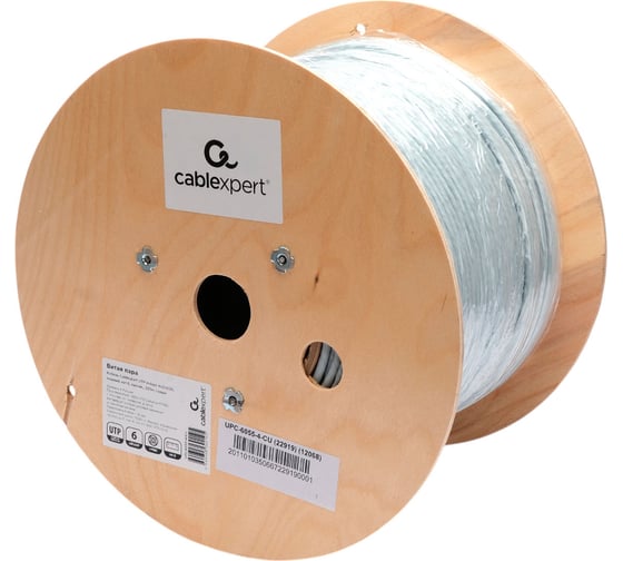Кабель Cablexpert (RU) UTP indoor 4x2x0.55, медный, кат.6, однож., 305м, coil, серый, UPC-6055-4-CU