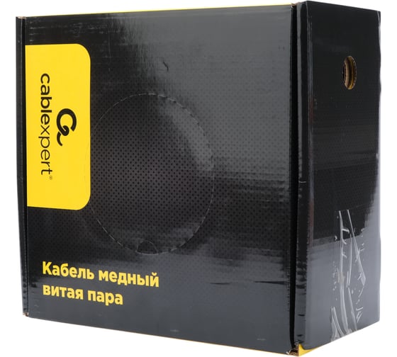 Кабель Cablexpert (RU) UTP outdoor 4x2x0.51 на тросу, мед, кат.5e, однож., 100м, box, черный, UPC-5051E-4-CU-OUTR/100