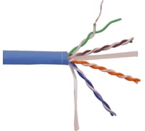 Кабель LANMASTER U/UTP, 4 пары, Кат. 6, с перегородкой, 550Mhz, LSZH, нг(A)-HF, синий, 305 м LAN-6EUTP-HFLT-BL
