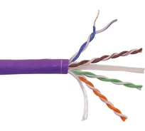 Кабель LANMASTER U/UTP, 4 пары, Кат. 6, с перегородкой, 550Mhz, LSZH, нг(A)-HF, фиолетовый, 305 м LAN-6EUTP-HFLT-VI