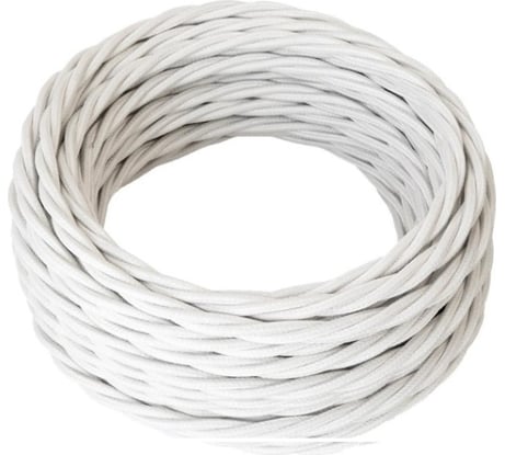 Силовой кабель Retro Electro ретро, 2х1,5, белый, длина бухты 20 2254727