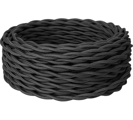 Силовой кабель Retro Electro ретро, 2х1,5, черный, длина бухты 20 2254729