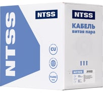 Кабель витая пара NTSS U/UTP 6 кат. 4 пары одножильный 23AWG медь 305м внутренний нг(А)-HF (LSZH) серый NTSS-IN-UUTP4-6-LSZH-GY