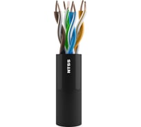 Кабель витая пара NTSS U/UTP 5e 4 пары одножильный 24AWG медь 305м внешний, внутренний нг(А)-HF (LSZH) UV черный NTSS-OUT-UTP4-5e-LSZH-BL