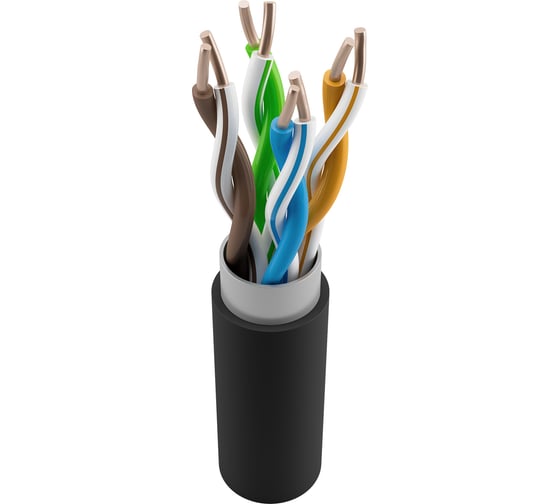 Кабель витая пара NTSS PREMIUM F/UTP 6кат 4 пары одножильный 23AWG LSZH внутренний нг(А)-HF 305м серый NTSS-OUT-PM-FUTP4-6-PE-BL