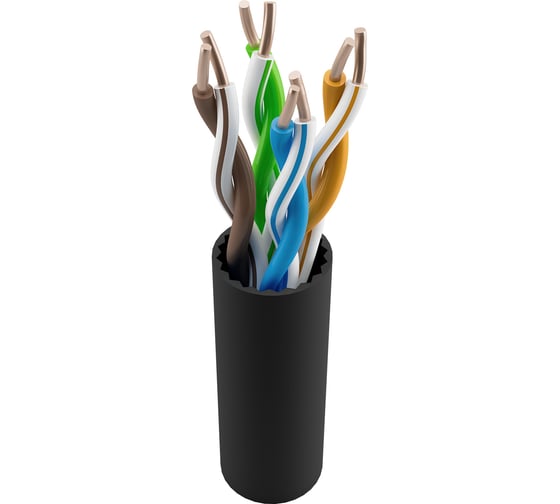Кабель витая пара NTSS PREMIUM U/UTP 5e 4 пары одножильный 24AWG внешний PE 305м черный NTSS-OUT-PM-UUTP4-5e-PE-BL