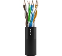 Кабель витая пара NTSS PREMIUM U/UTP 6кат 4 пары одножильный 23AWG внешний PE 305м черный NTSS-OUT-PM-UUTP4-6-PE-BL