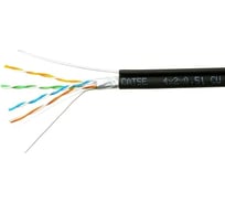 Кабель Cablexpert (RU) FTP outdoor 4x2x0.51 на тросу, медный, кат.5e, однож., 305м, box, черный, FPC-5051E-4-CU-OUTR