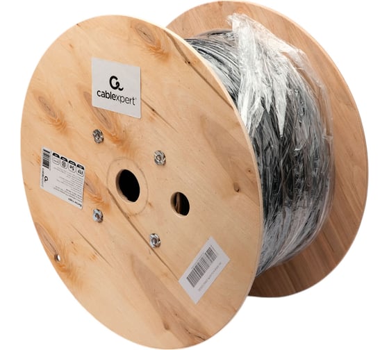 Кабель Cablexpert (RU) FTP outdoor 4x2x0.51 на тросу, медный, кат.5e, однож., 305м, box, черный, FPC-5051E-4-CU-OUTR