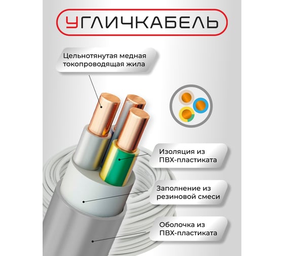 Кабель NYM-J 3x2,5 - 0,66, Угличкабель бухта 50м, P1101431D110000