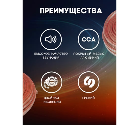 Кабель акустический OXION Hi-Fi 2х0,75, CCA, 25 м, арт. OX-AC25M2x0.75