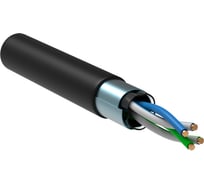 Витая пара ITK F/UTP кат.5E 2х2х24AWG solid LDPE, черный, 500м LC3-C5E02-339