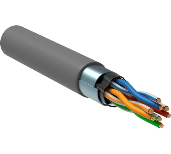 Витая пара ITK F/UTP кат.5E 4x2х24AWG solid LSZH нг(А)-HF, серый, 305м LC1-C5E04-321 1