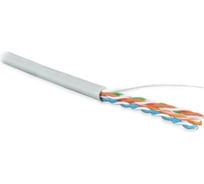 Кабель витая пара Hyperline (50 м), неэкранированный U/UTP, категория 5e, 4 пары 24 AWG, 4x2х0,51 мм, однопроволочные жилы, LSZH, нг(А)-HF, внутренний -40C – +75C, серый, системная гарантия 25 лет UUTP4-C5E-S24-IN-LSZH-GY-50 521603